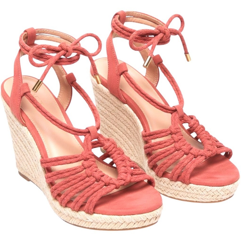 LOFT Terracotta Macrame Bohemian Rope Espadrille Wedge Sandals Womens 9.5 M